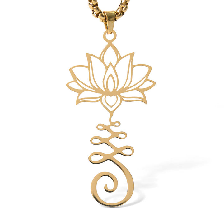 Collier pendentif en acier inoxydable Buddha Stones et symbole des chakras, motif irrégulier, lotus, illumination - image 12