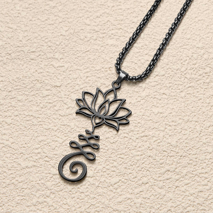 Collier pendentif en acier inoxydable Buddha Stones et symbole des chakras, motif irrégulier, lotus, illumination - image 15