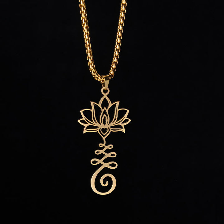 Collier pendentif en acier inoxydable Buddha Stones et symbole des chakras, motif irrégulier, lotus, illumination - image 8