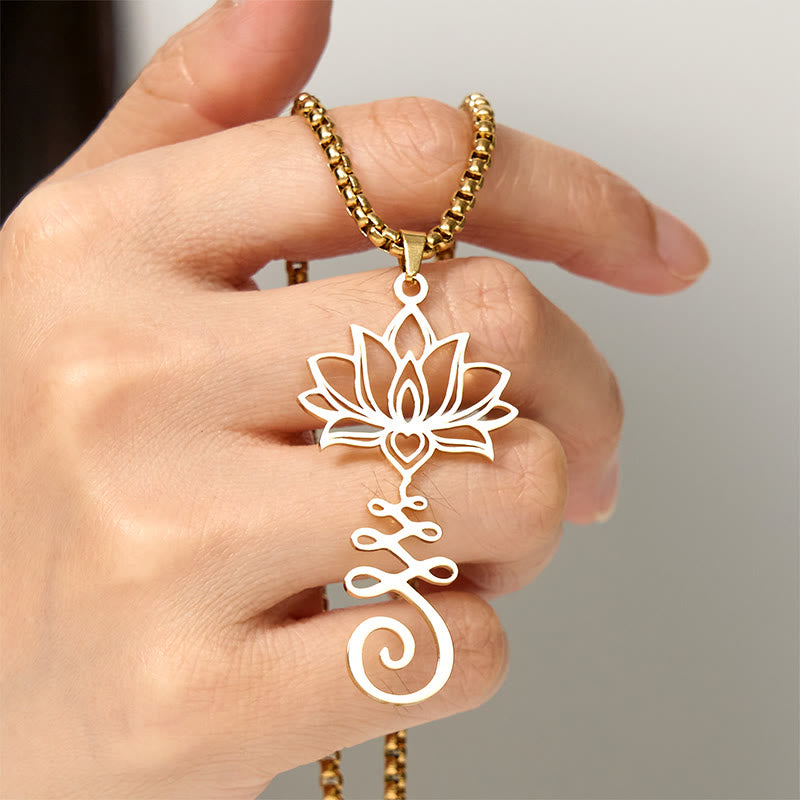 Collier pendentif en acier inoxydable Buddha Stones et symbole des chakras, motif irrégulier, lotus, illumination - image 11