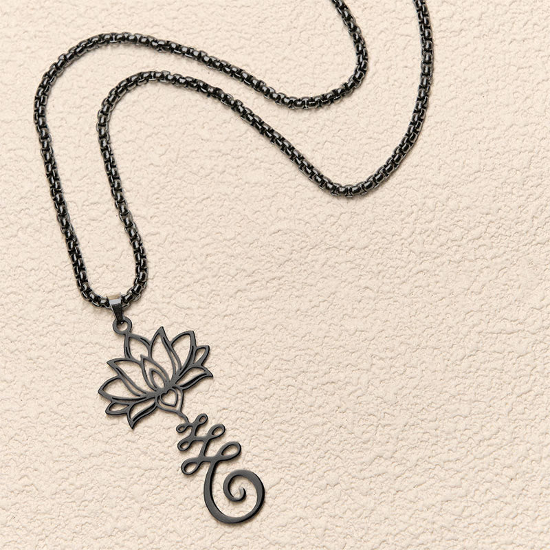 Collier pendentif en acier inoxydable Buddha Stones et symbole des chakras, motif irrégulier, lotus, illumination - image 16