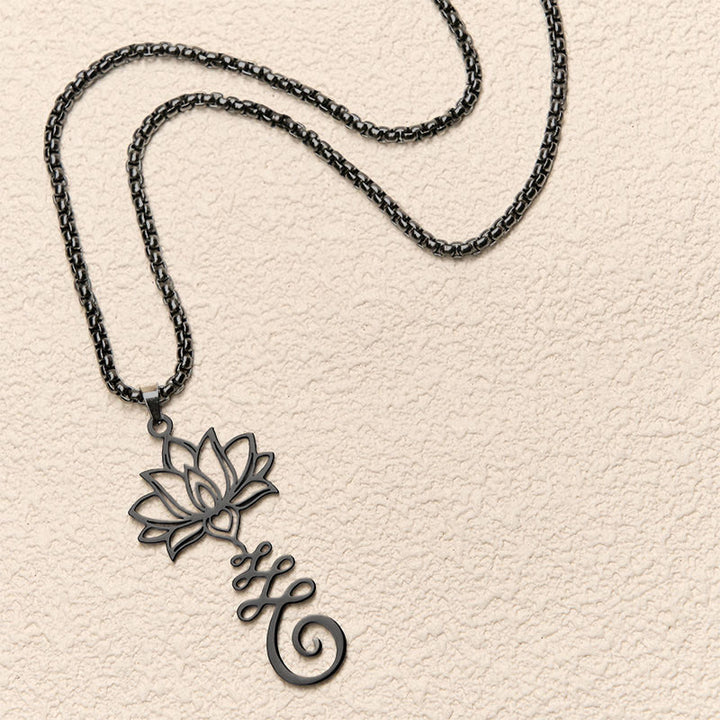 Collier pendentif en acier inoxydable Buddha Stones et symbole des chakras, motif irrégulier, lotus, illumination - image 16