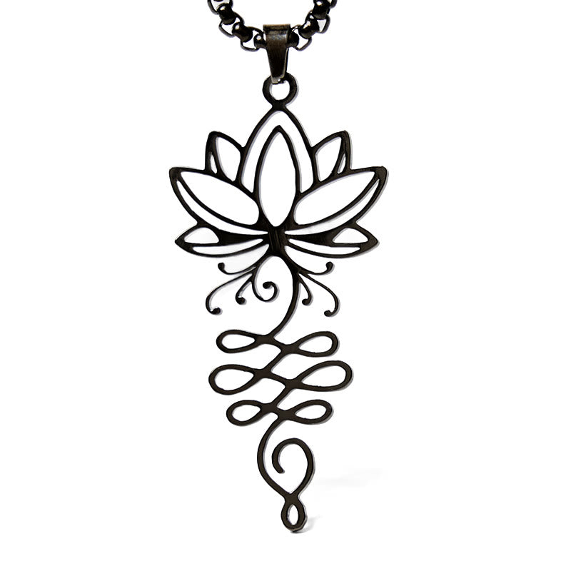Collier pendentif en acier inoxydable avec Buddha Stones et vignes de lotus, symbole des chakras - image 14