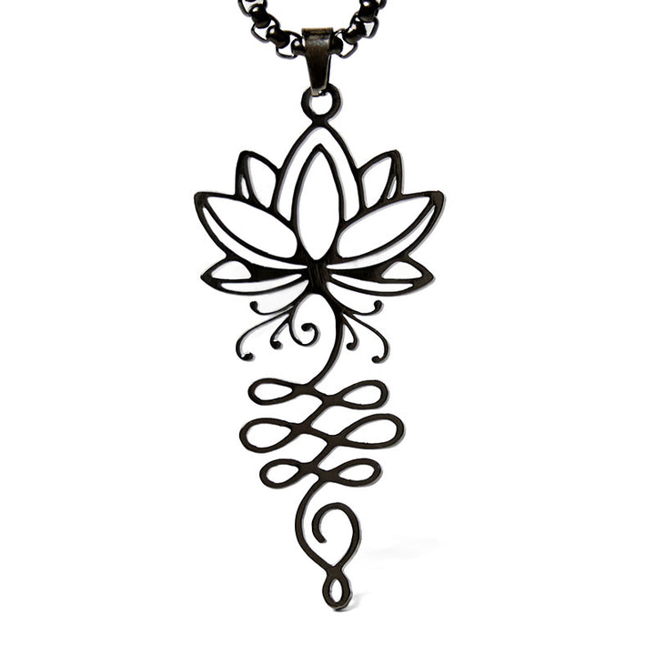 Collier pendentif en acier inoxydable avec Buddha Stones et vignes de lotus, symbole des chakras - image 14