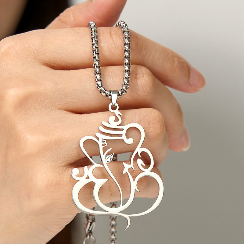 Collier pendentif de protection en acier inoxydable avec Buddha Stones, Ganesh et éléphant - image 11