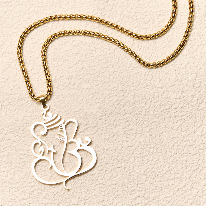 Collier pendentif de protection en acier inoxydable avec Buddha Stones, Ganesh et éléphant - image 2