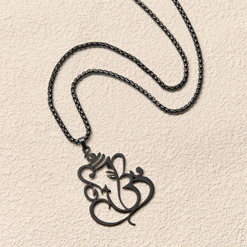 Collier pendentif de protection en acier inoxydable avec Buddha Stones, Ganesh et éléphant - image 17