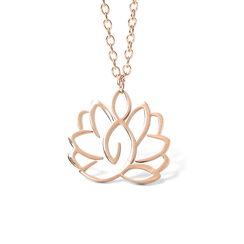 Collier pendentif en acier inoxydable avec Buddha Stones et lotus creux - image 18