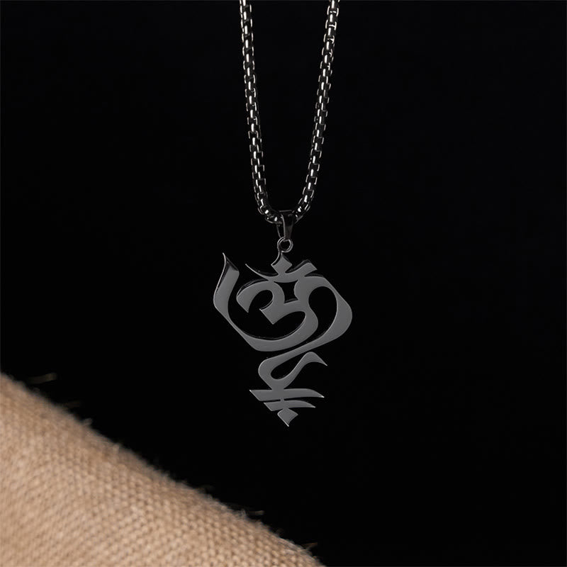 Collier pendentif en acier inoxydable avec Buddha Stones et symbole OM vintage - image 14