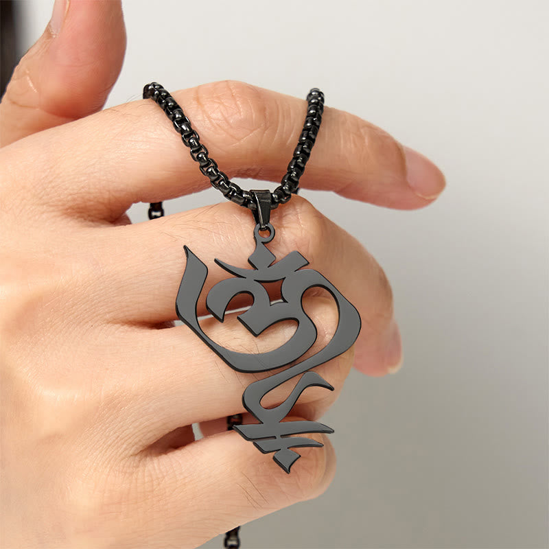 Collier pendentif en acier inoxydable avec Buddha Stones et symbole OM vintage - image 17
