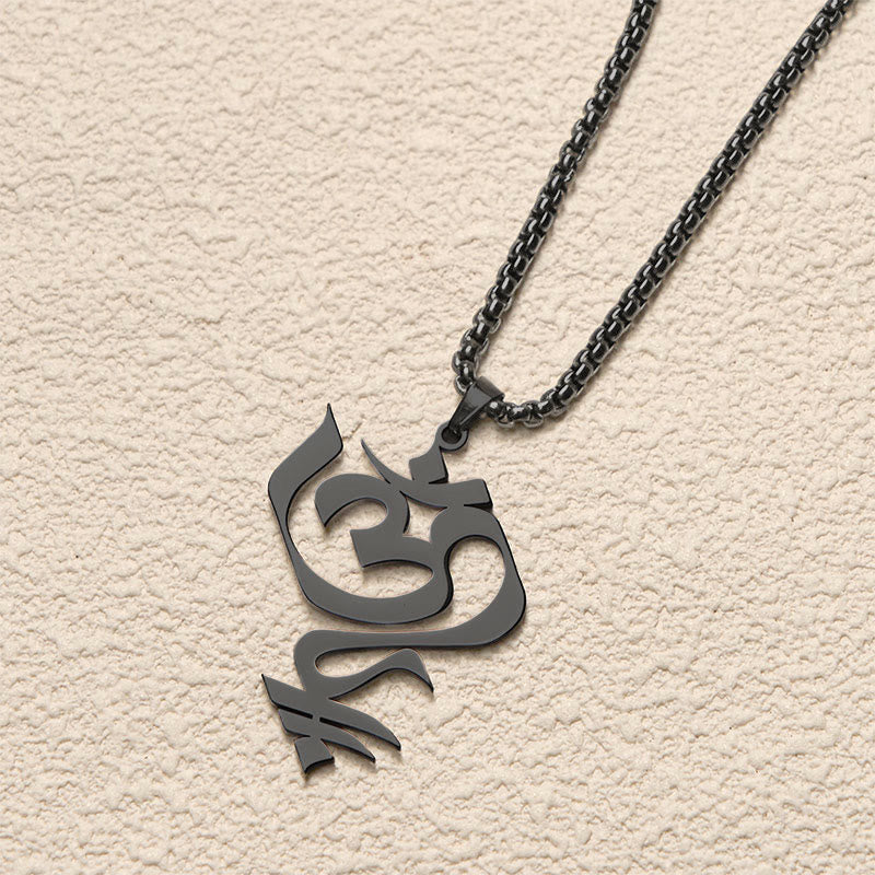 Collier pendentif en acier inoxydable avec Buddha Stones et symbole OM vintage - image 16