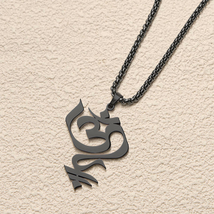Collier pendentif en acier inoxydable avec Buddha Stones et symbole OM vintage - image 16