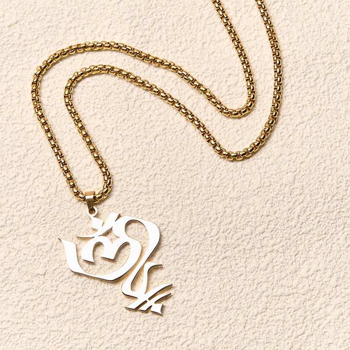 Collier pendentif en acier inoxydable avec Buddha Stones et symbole OM vintage - image 2
