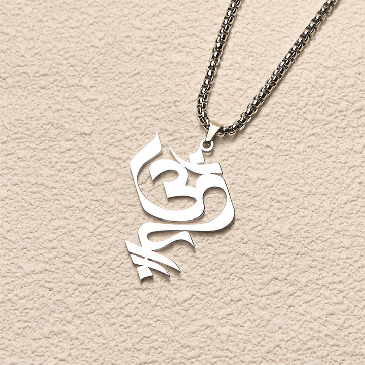 Collier pendentif en acier inoxydable avec Buddha Stones et symbole OM vintage - image 10