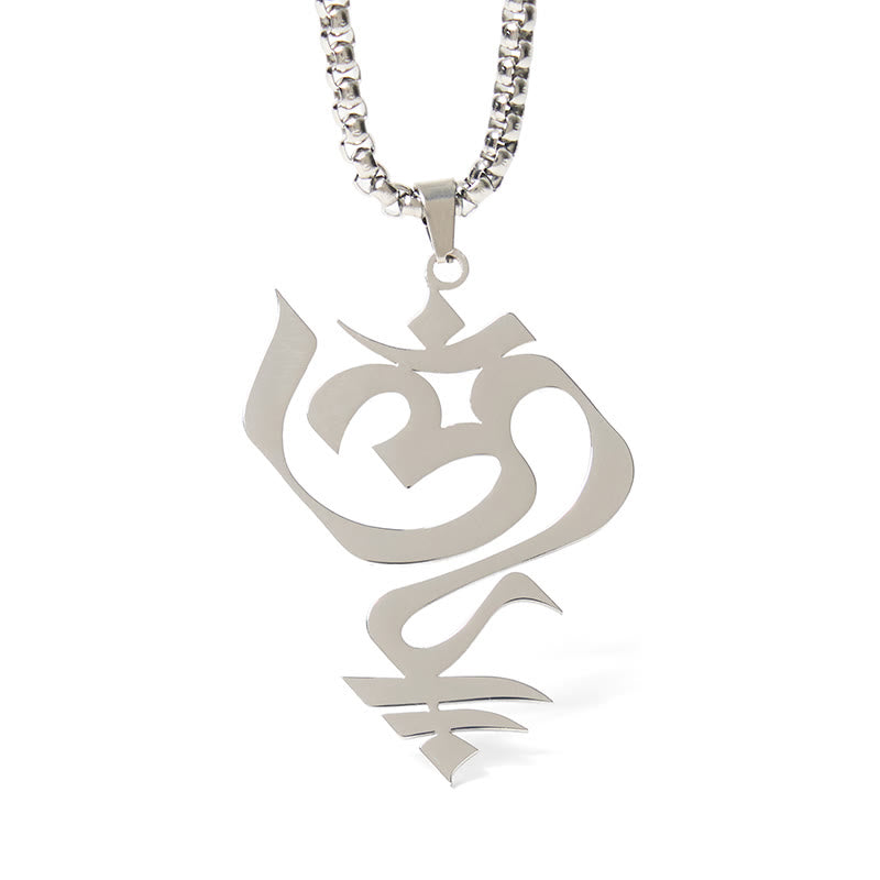 Collier pendentif en acier inoxydable avec Buddha Stones et symbole OM vintage - image 12