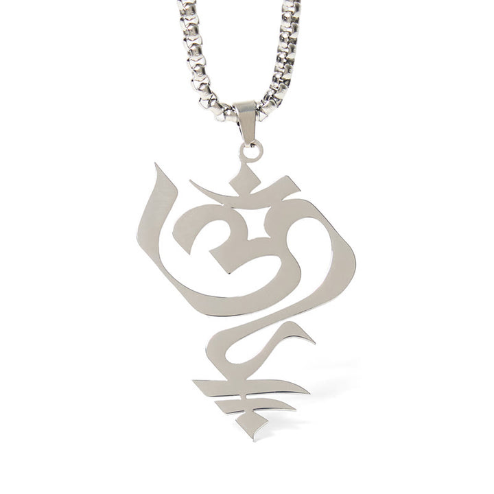 Collier pendentif en acier inoxydable avec Buddha Stones et symbole OM vintage - image 12