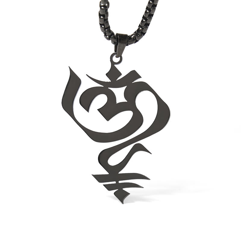Collier pendentif en acier inoxydable avec Buddha Stones et symbole OM vintage - image 18