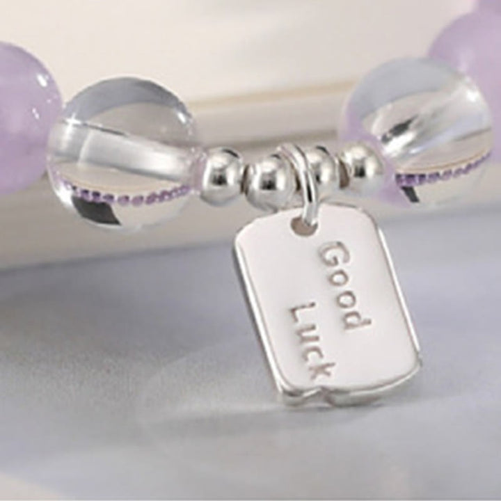 Bracelet porte-bonheur en Buddha Stones , quartz rose et quartz fraise - image 10