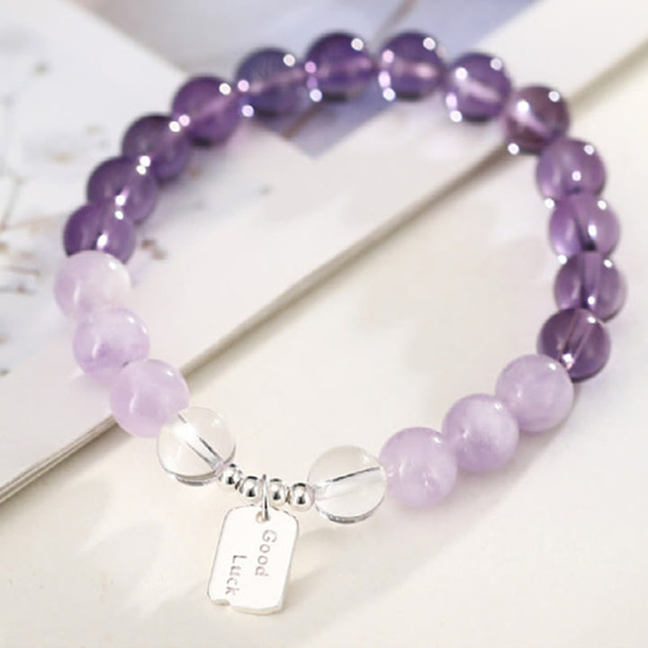 Bracelet porte-bonheur en Buddha Stones , quartz rose et quartz fraise - image 7