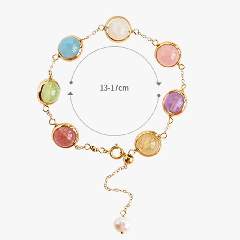 Bracelet d'équilibre en quartz fraise et améthyste en cristal coloré de Buddha Stones - image 12