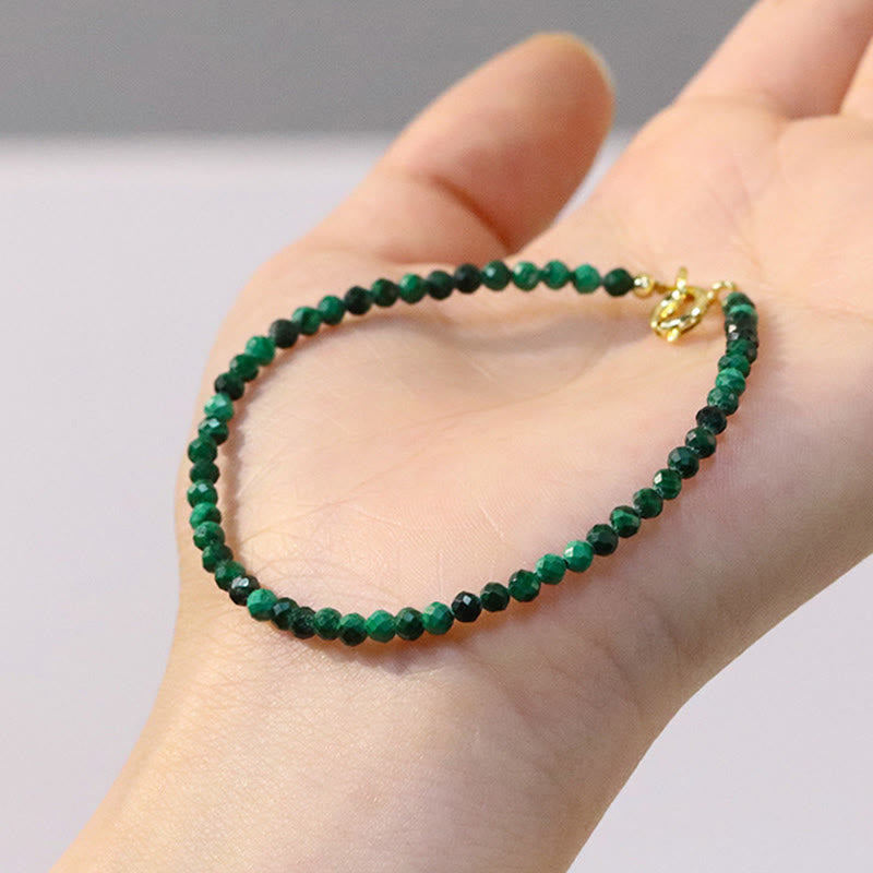 Bracelet anti-anxiété ultra-fin en perles de malachite naturelle de 3 mm de Buddha Stones - image 3