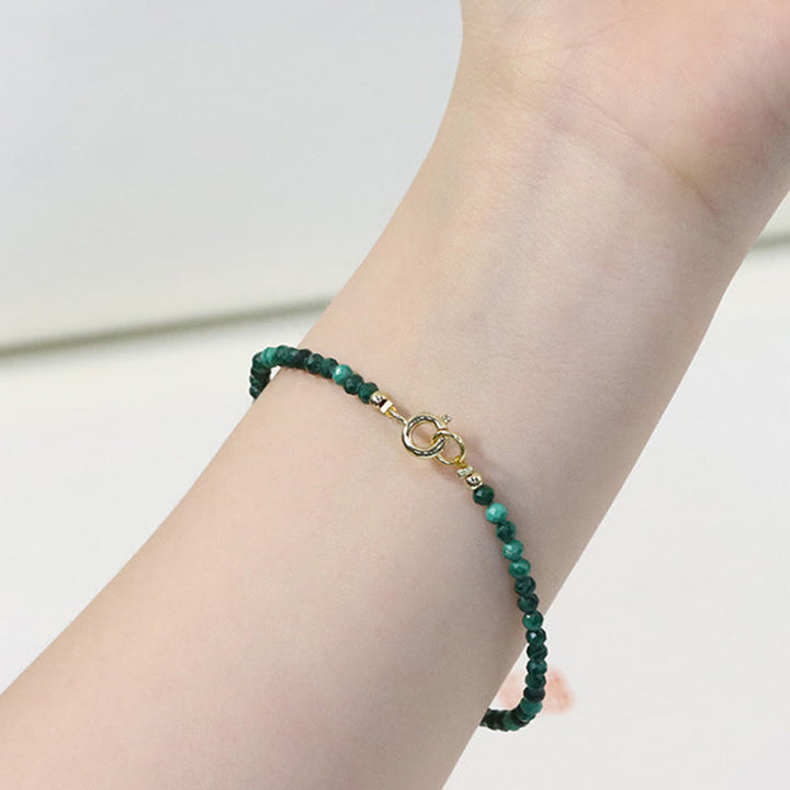 Bracelet anti-anxiété ultra-fin en perles de malachite naturelle de 3 mm de Buddha Stones - image 4