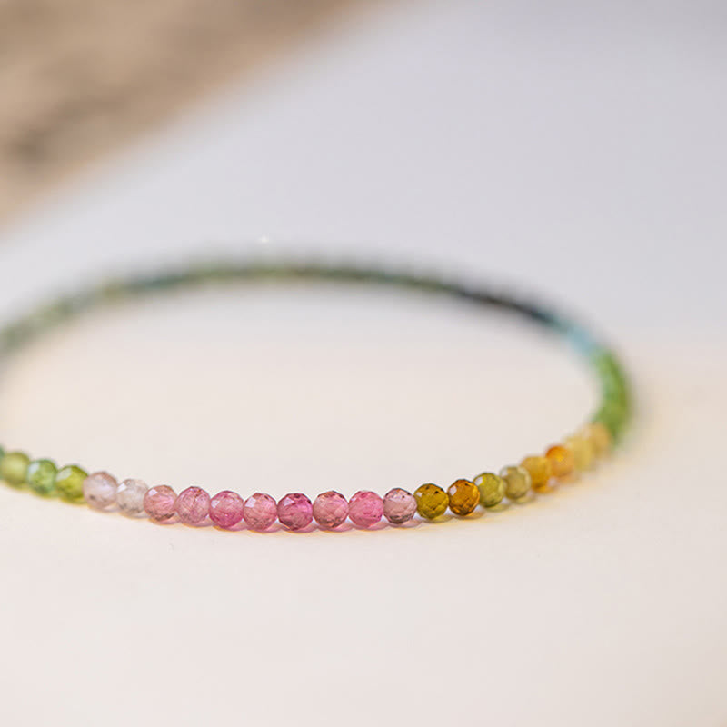 Bracelet Buddha Stones 2,5 mm en perles de tourmaline naturelle ultra-fines - image 1