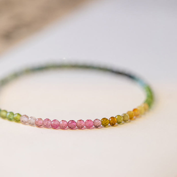 Bracelet Buddha Stones 2,5 mm en perles de tourmaline naturelle ultra-fines - image 1