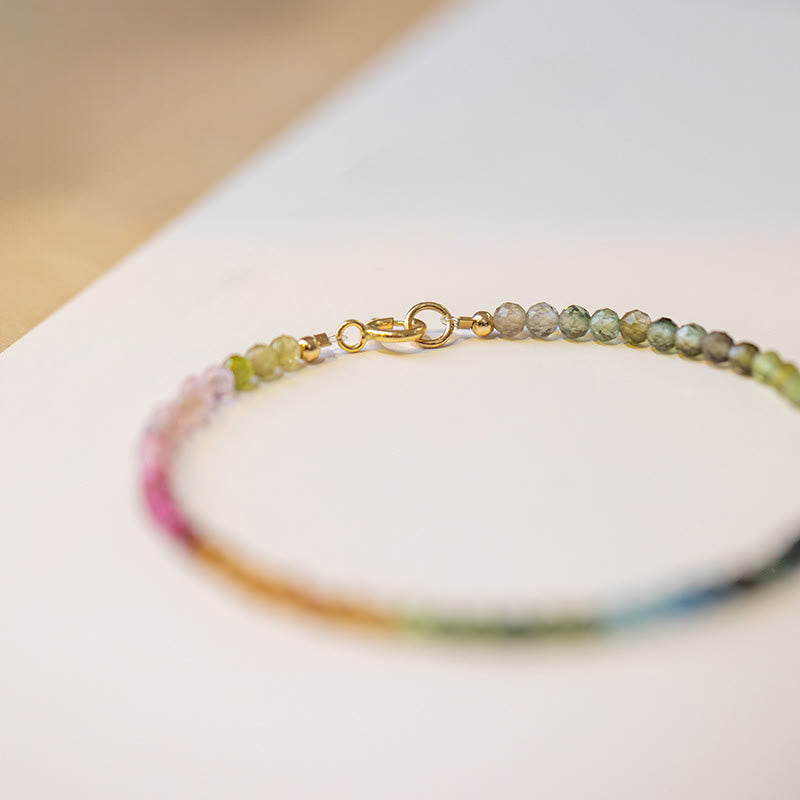 Bracelet Buddha Stones 2,5 mm en perles de tourmaline naturelle ultra-fines - image 2
