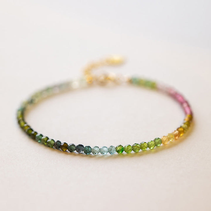 Bracelet Buddha Stones 2,5 mm en perles de tourmaline naturelle ultra-fines - Tourmaline 2,5 mm (circonférence du poignet : 14-17 cm) - image 6