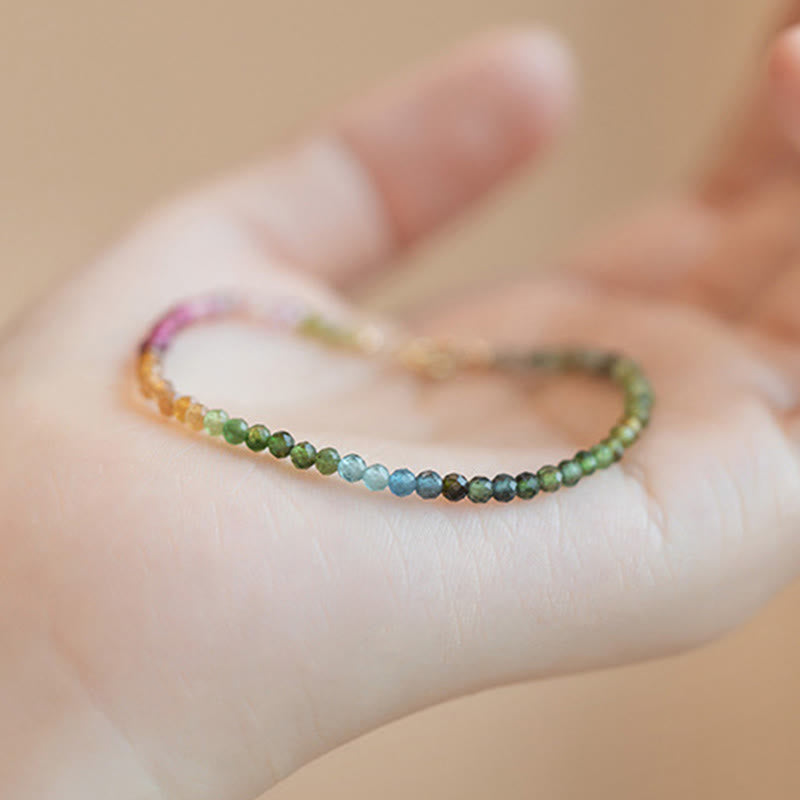 Bracelet Buddha Stones 2,5 mm en perles de tourmaline naturelle ultra-fines - image 3