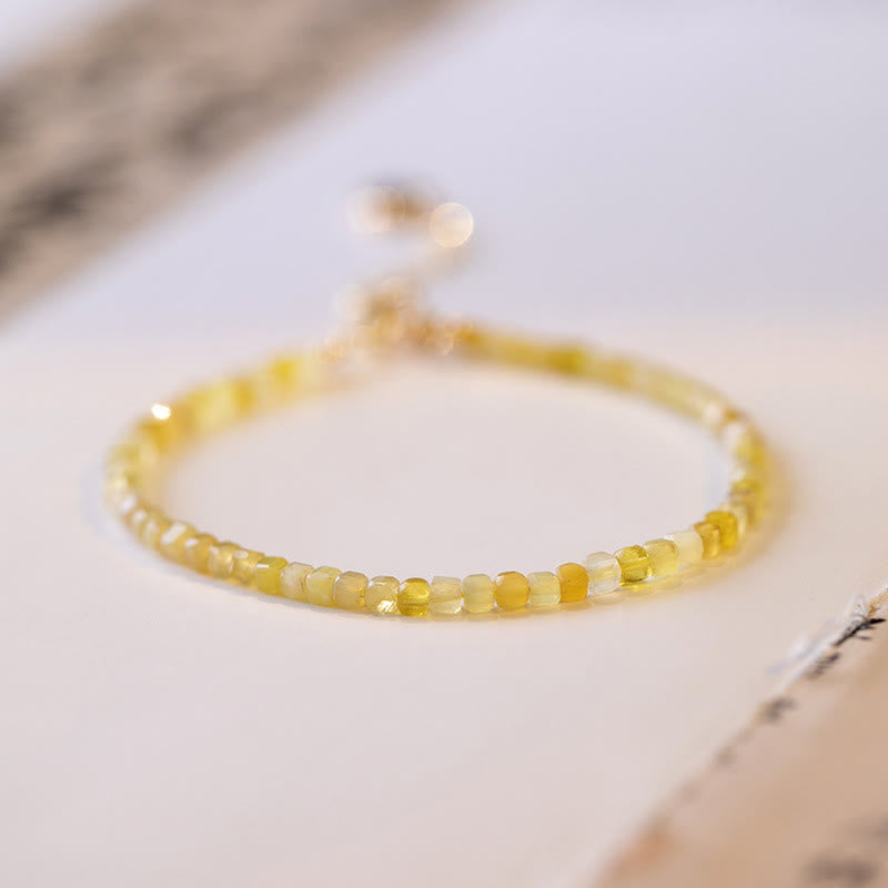 Bracelet de motivation ultra-fin en perles d'opale naturelle de 2 mm de Buddha Stones - Opale 2 mm (circonférence du poignet : 14-17 cm) - image 0