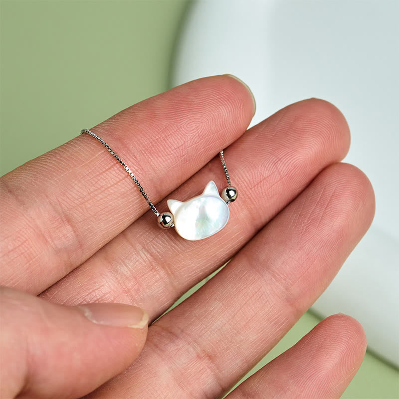 Buddha Stones Bracelet en argent sterling 925 avec pierre Tridacna et tête de chat porte-bonheur - image 11