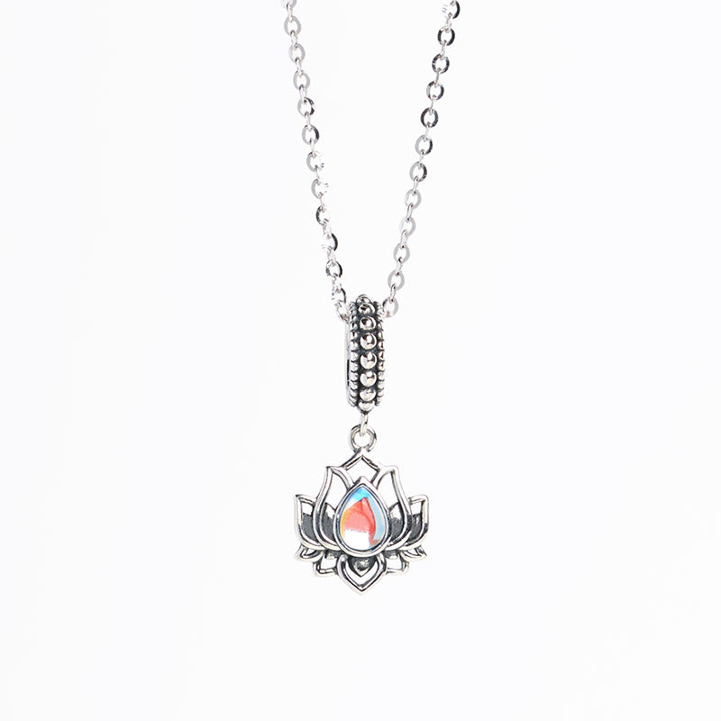 Collier pendentif de guérison en pierre de lune et lotus en argent sterling 925 avec Buddha Stones - image 4