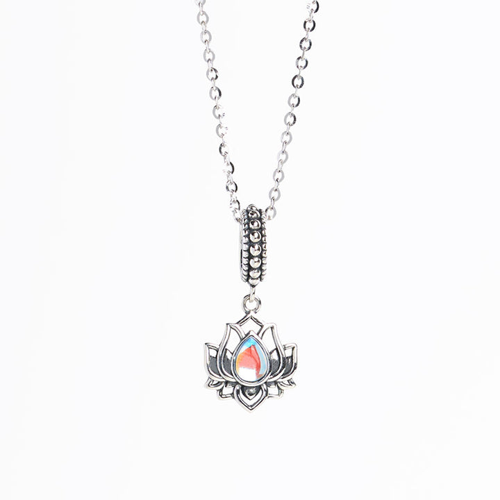 Collier pendentif de guérison en pierre de lune et lotus en argent sterling 925 avec Buddha Stones - image 4