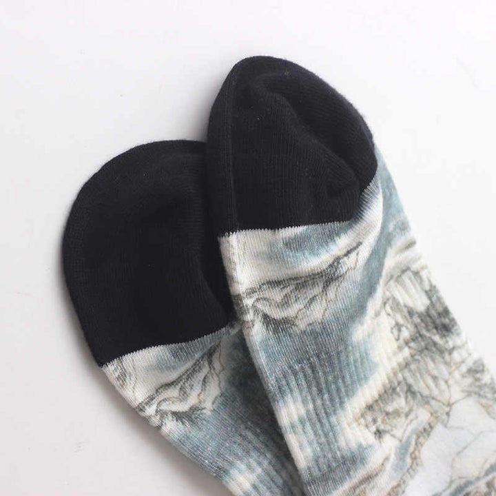 Lot de trois paires de chaussettes unisexes pour homme et femme, motif paysage, peinture à l'encre de Chine, Buddha Stones - image 4