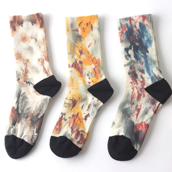 Lot de trois paires de chaussettes unisexes pour homme et femme, motif paysage, peinture à l'encre de Chine, Buddha Stones - Lot de trois paires de chaussettes Paysage naturel - Taille unique (US5,5–10, EU37–42, UK/AU4-9, Asie23,5-26,5 cm) - image 6