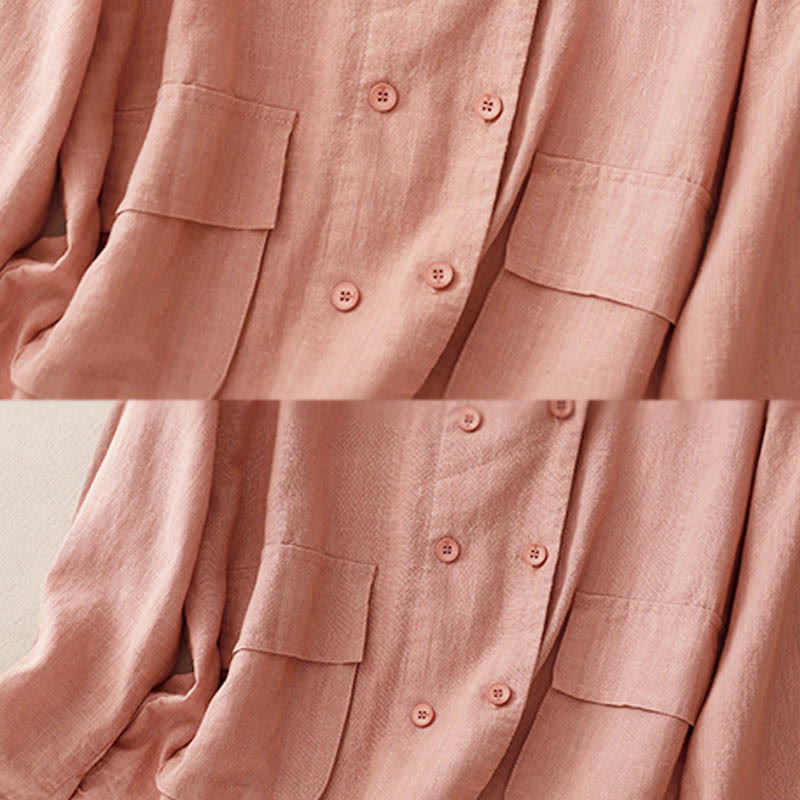 Veste croisée en coton à manches longues et poches pour femme, motif Buddha Stones - image 18