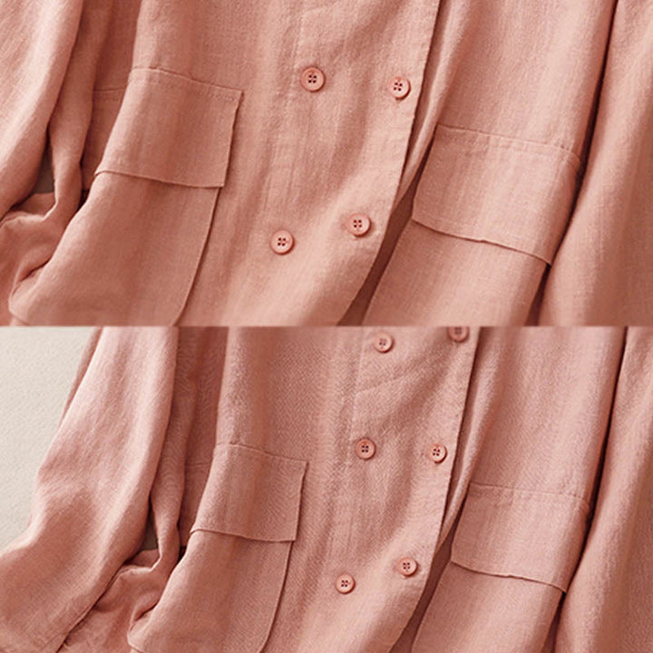 Veste croisée en coton à manches longues et poches pour femme, motif Buddha Stones - image 18