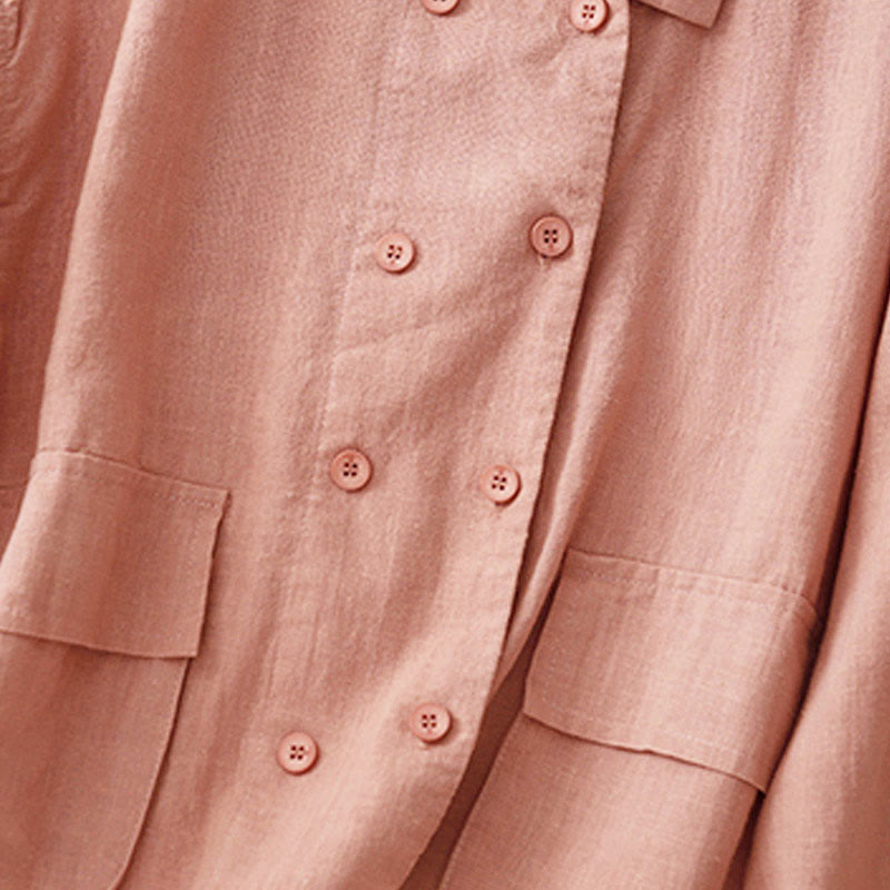 Veste croisée en coton à manches longues et poches pour femme, motif Buddha Stones - image 20