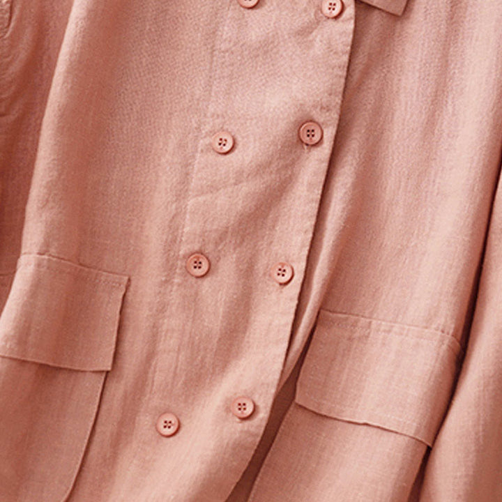 Veste croisée en coton à manches longues et poches pour femme, motif Buddha Stones - image 20