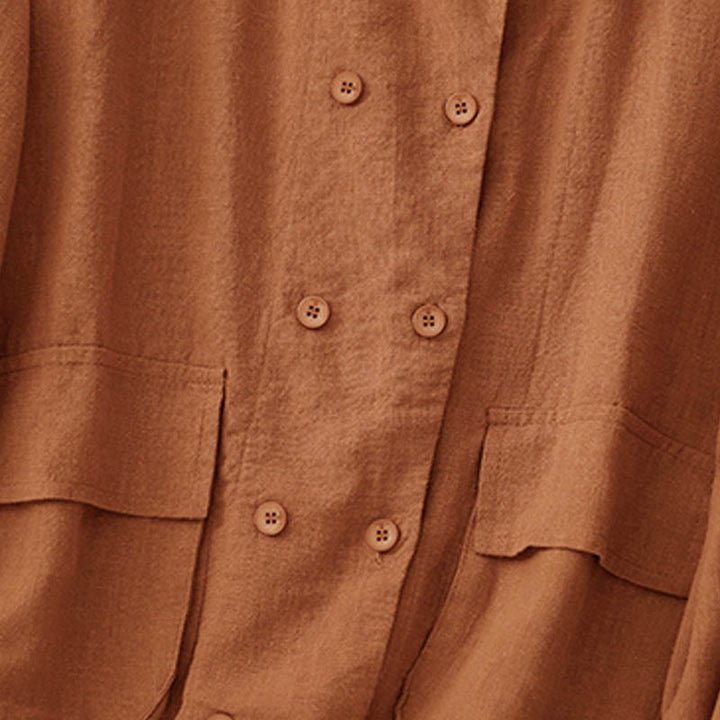 Veste croisée en coton à manches longues et poches pour femme, motif Buddha Stones - image 9