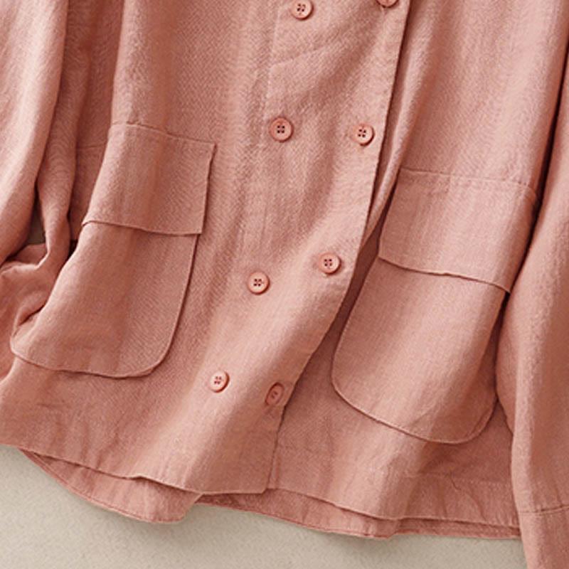 Veste croisée en coton à manches longues et poches pour femme, motif Buddha Stones - image 19