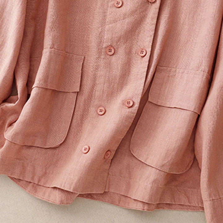 Veste croisée en coton à manches longues et poches pour femme, motif Buddha Stones - image 19