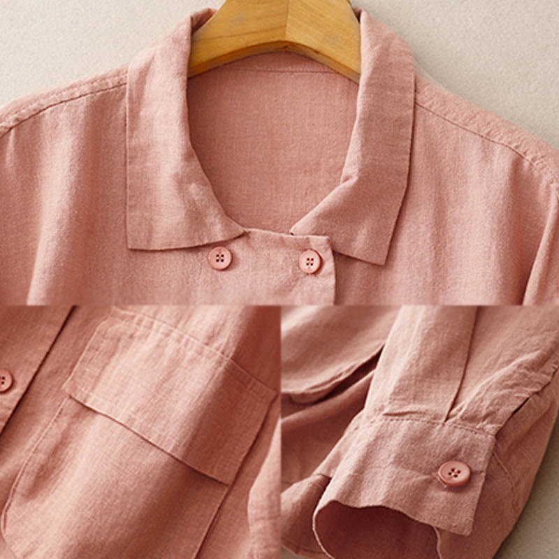 Veste croisée en coton à manches longues et poches pour femme, motif Buddha Stones - image 21