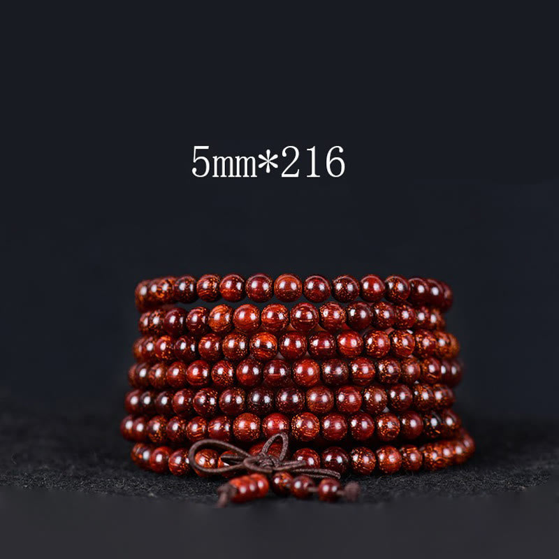 Bracelet d'équilibre tibétain en petites feuilles de santal rouge avec Buddha Stones - 5 mm * 216 - image 7