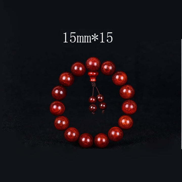 Bracelet d'équilibre tibétain en petites feuilles de santal rouge avec Buddha Stones - 15 mm * 15 - image 8