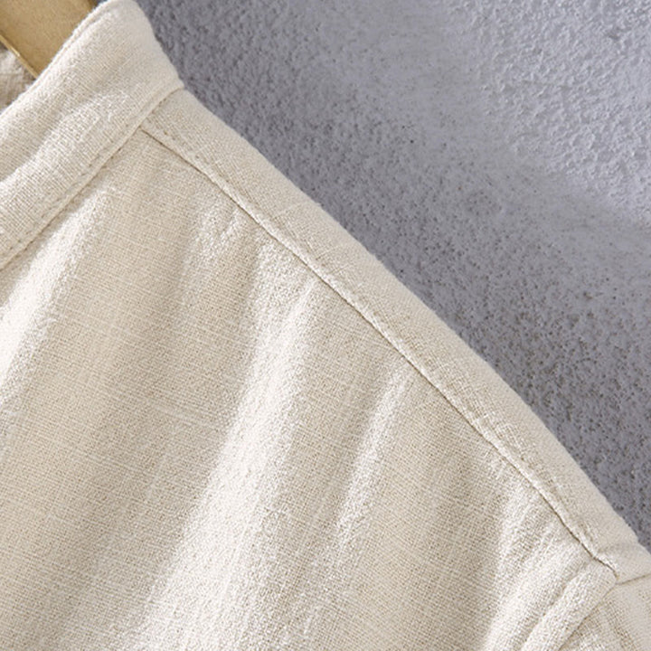 Veste en coton ramie thermique à manches longues et col montant Buddha Stones pour homme, doublée de polaire et avec poches - image 7