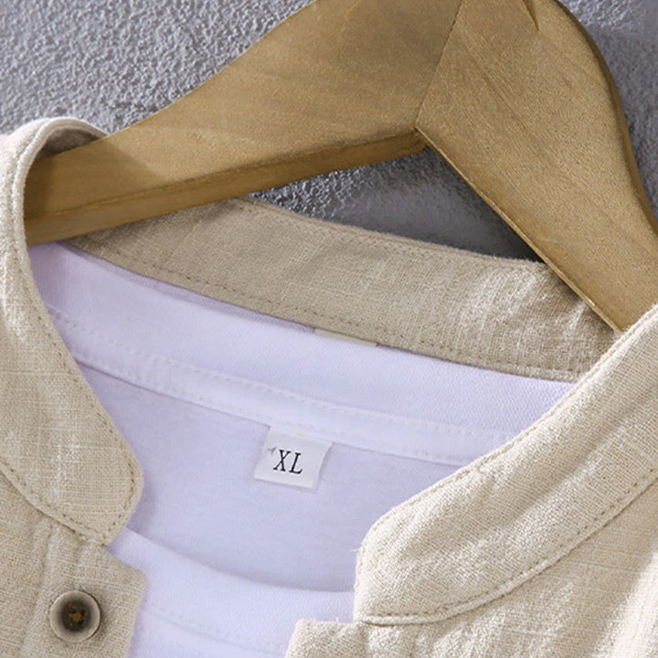 Veste en coton ramie thermique à manches longues et col montant Buddha Stones pour homme, doublée de polaire et avec poches - image 6