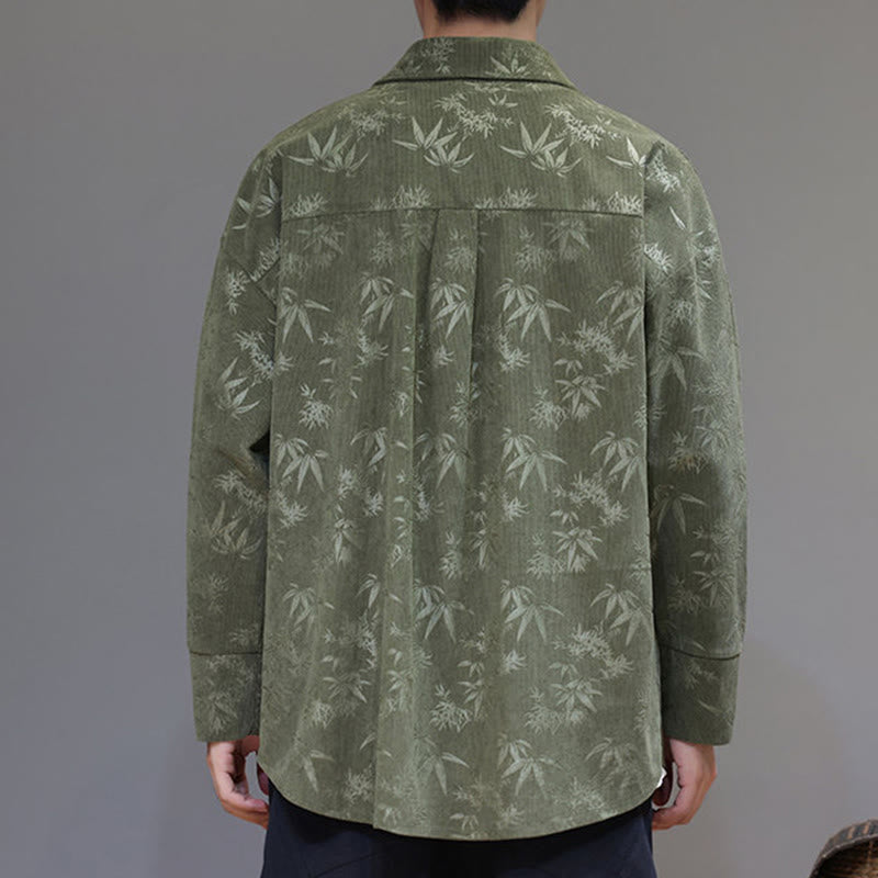 Veste de costume Tang en coton à manches longues pour homme, motif feuilles et Buddha Stones, jacquard, boutons grenouille - image 20